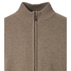 REDMOND Casual Herren Strickjacke Zipper Comfort Baumwollmix Braun