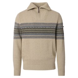 REDMOND Casual Herren Strick-Troyer Zipper Comfort Braun...