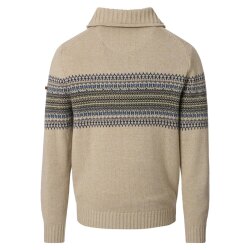 REDMOND Casual Herren Strick-Troyer Zipper Comfort Braun...