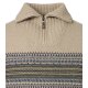 REDMOND Casual Herren Strick-Troyer Zipper Comfort Braun gemustert
