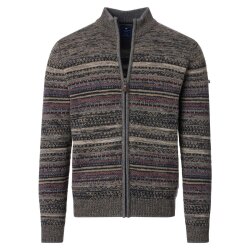REDMOND Casual Herren Strickjacke Zipper Comfort Braun...