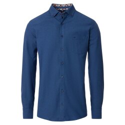 REDMOND Herren Flanellhemd Langarm Button-Down Comfort Blau