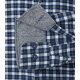 REDMOND Herren Flanellhemd Langarm Button-Down Modern Blau Karo