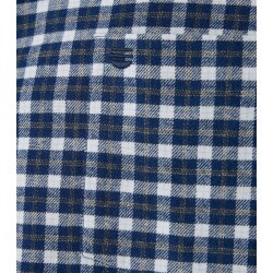 REDMOND Herren Flanellhemd Langarm Button-Down Comfort Blau Karo