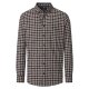 REDMOND Herren Flanellhemd Langarm Button-Down Comfort Schwarz Karo