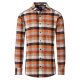 REDMOND Herren Flanellhemd Langarm Kent Modern-Fit Orange Karo