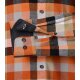 REDMOND Herren Flanellhemd Langarm Kent Modern-Fit Orange Karo