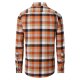 REDMOND Herren Flanellhemd Langarm Kent Comfort Orange Karo