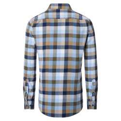 REDMOND Herren Flanellhemd Langarm Kent Comfort Grün...