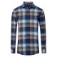 REDMOND Herren Flanellhemd Langarm Kent Modern-Fit Blau Karo