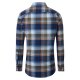 REDMOND Herren Flanellhemd Langarm Kent Modern-Fit Blau Karo
