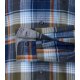 REDMOND Herren Flanellhemd Langarm Kent Modern-Fit Blau Karo