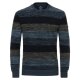 REDMOND Casual Herren Pullover Langarm Rundhals Comfort Blau gestreift