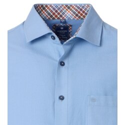 REDMOND Herren Freizeithemd Langarm Kent Modern-Fit Twill Hellblau