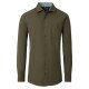 REDMOND Herren Freizeithemd Langarm Kent Modern-Fit Twill Grün