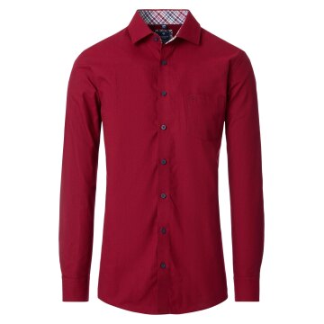 REDMOND Herren Freizeithemd Langarm Kent Comfort-Fit Twill Rot