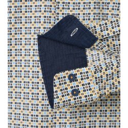 REDMOND Herren Freizeithemd Langarm Button-Down Comfort Gelb Print