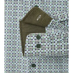 REDMOND Herren Freizeithemd Langarm Button-Down Comfort Grün Print