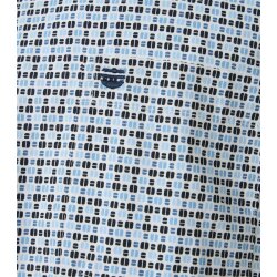 REDMOND Herren Freizeithemd Langarm Button-Down Modern-Fit Blau Print