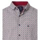 REDMOND Herren Freizeithemd Langarm Button-Down Modern-Fit Rot Print