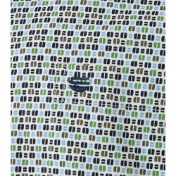 REDMOND Herren Freizeithemd Langarm Button-Down Modern-Fit Grün Print