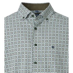 REDMOND Herren Freizeithemd Langarm Button-Down Modern-Fit Grün Print