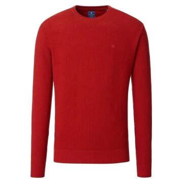 REDMOND Casual Herren Pullover Langarm Rundhals Comfort Rot