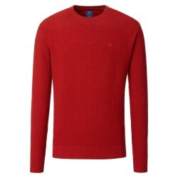 REDMOND Casual Herren Pullover Langarm Rundhals Comfort Rot