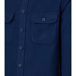 REDMOND Herren Flanellhemd Langarm Kent Comfort Baumwolle Blau