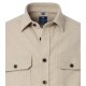 REDMOND Herren Flanellhemd Langarm Kent Comfort Baumwolle Beige