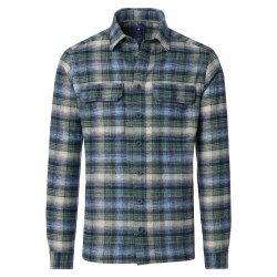 REDMOND Herren Flanellhemd Langarm Kent Comfort Grün...