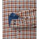 REDMOND Herren Flanellhemd Langarm Kent Comfort-Fit Orange Karo