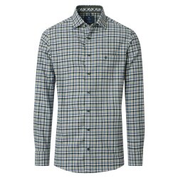 REDMOND Herren Flanellhemd Langarm Kent Comfort Grün...