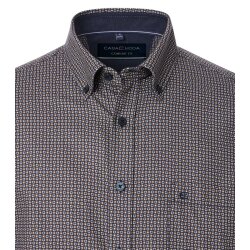 CASAMODA Freizeithemd Langarm Button-Down Comfort Braun print