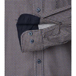 CASAMODA Freizeithemd Langarm Button-Down Comfort Braun print