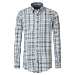 CASAMODA Freizeithemd Langarm Kent Casual Dobby Blau kariert