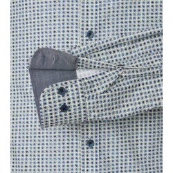 CASAMODA Freizeithemd Langarm Button-Down Casual Blau gemustert