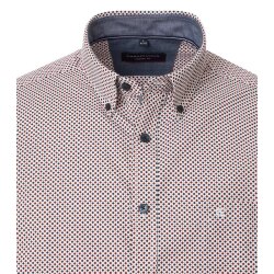 CASAMODA Freizeithemd Langarm Button-Down Casual Rot gemustert