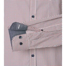 CASAMODA Freizeithemd Langarm Button-Down Casual Rot gemustert