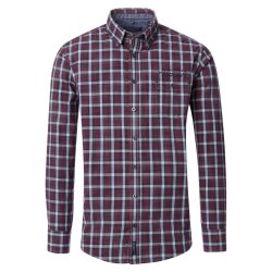 CASAMODA Freizeithemd Langarm Button-Down Casual Rot kariert
