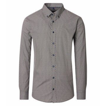 CASAMODA Freizeithemd Langarm Button-Down Casual Beige gemustert
