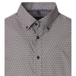 CASAMODA Freizeithemd Langarm Button-Down Casual Beige gemustert