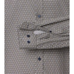 CASAMODA Freizeithemd Langarm Button-Down Casual Beige gemustert