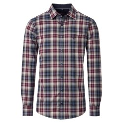 CASAMODA Herren Freizeithemd Langarm Kent Casual Rot kariert