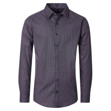 CASAMODA Herren Freizeithemd Langarm Kent Casual Blau gemustert