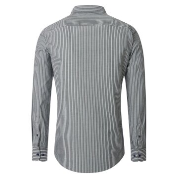 CASAMODA Herren Freizeithemd Langarm Kent Casual Grün gestreift