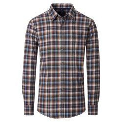 CASAMODA Flanellhemd Langarm Kent Casual Anthrazit kariert