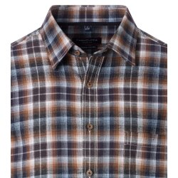 CASAMODA Flanellhemd Langarm Kent Casual Anthrazit kariert