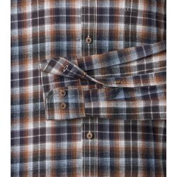 CASAMODA Flanellhemd Langarm Kent Casual Anthrazit kariert