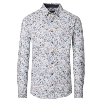 CASAMODA Freizeithemd Langarm Button-Down Casual Braun gemustert